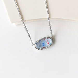 Kendra Scott Elisa Silver Red White Blue Star Necklace